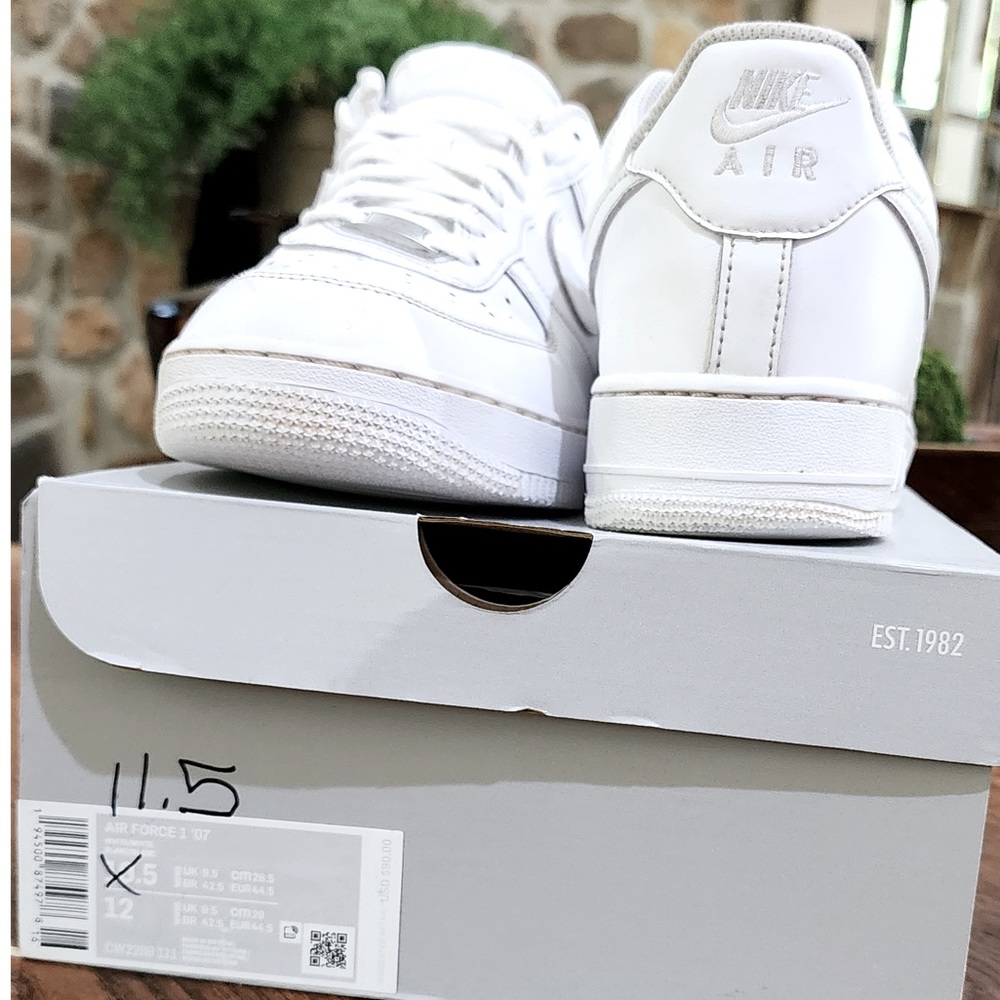 AIR FORCE 1 ‘07 Mens WHITE/WHITE SZ 11.5 315122-111